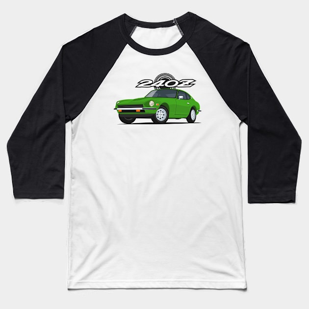 240z Fairlady classic sport coupe green Baseball T-Shirt by creative.z